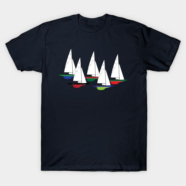 Dragon Class Sailboats Racing T-Shirt by CHBB